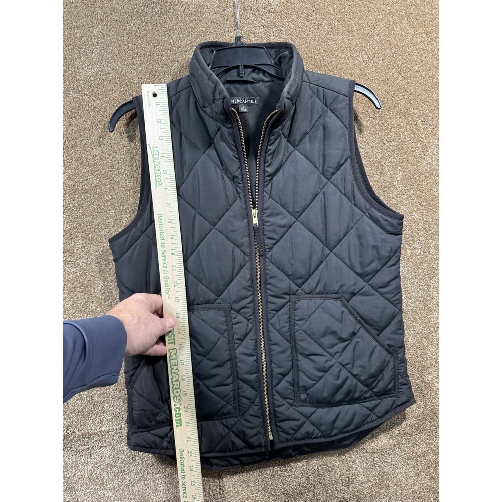 J. Crew Vest Womens Mercantile Puffer Small - Full Zip Sleeveless Quilted Pocket - Picture 4 of 7